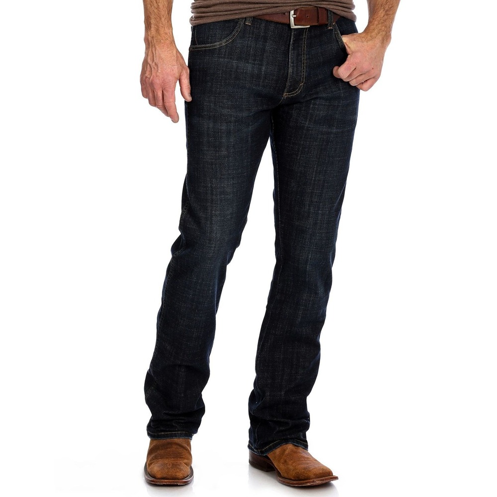 Wrangler Jeans Mens 36x32 Retro Slim Boot Dark Wash Denim Blue Western Bootcut